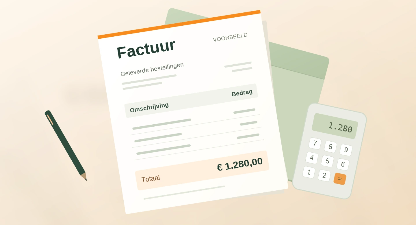 Illustratieve voorbeeldfactuur – illustratief beeld